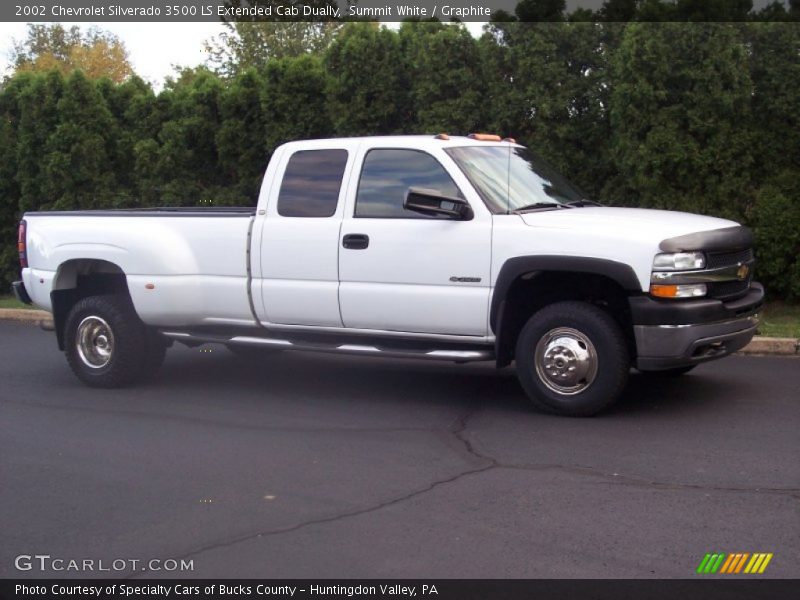 Summit White / Graphite 2002 Chevrolet Silverado 3500 LS Extended Cab Dually