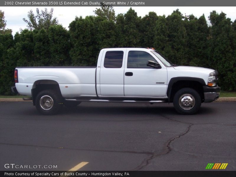 Summit White / Graphite 2002 Chevrolet Silverado 3500 LS Extended Cab Dually