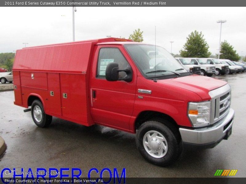 Vermillion Red / Medium Flint 2011 Ford E Series Cutaway E350 Commercial Utility Truck