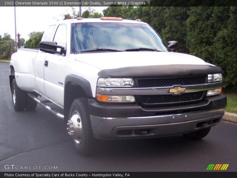Summit White / Graphite 2002 Chevrolet Silverado 3500 LS Extended Cab Dually