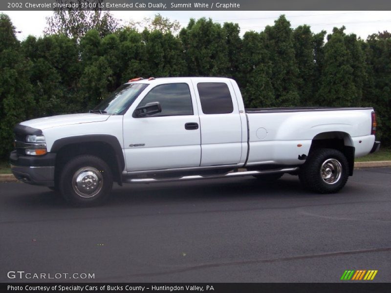 Summit White / Graphite 2002 Chevrolet Silverado 3500 LS Extended Cab Dually