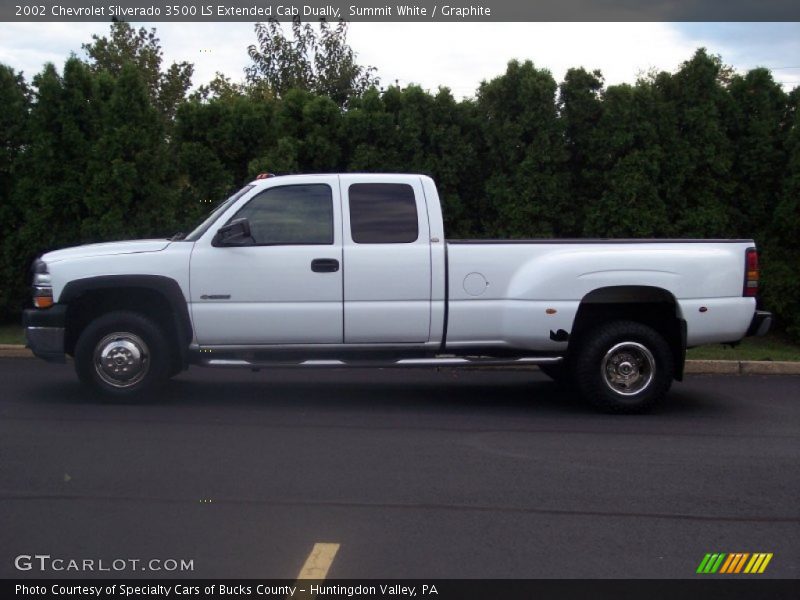 Summit White / Graphite 2002 Chevrolet Silverado 3500 LS Extended Cab Dually