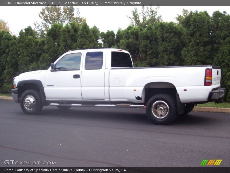 Summit White / Graphite 2002 Chevrolet Silverado 3500 LS Extended Cab Dually