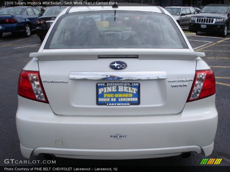 Satin White Pearl / Carbon Black 2008 Subaru Impreza WRX Sedan