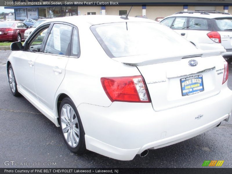 Satin White Pearl / Carbon Black 2008 Subaru Impreza WRX Sedan