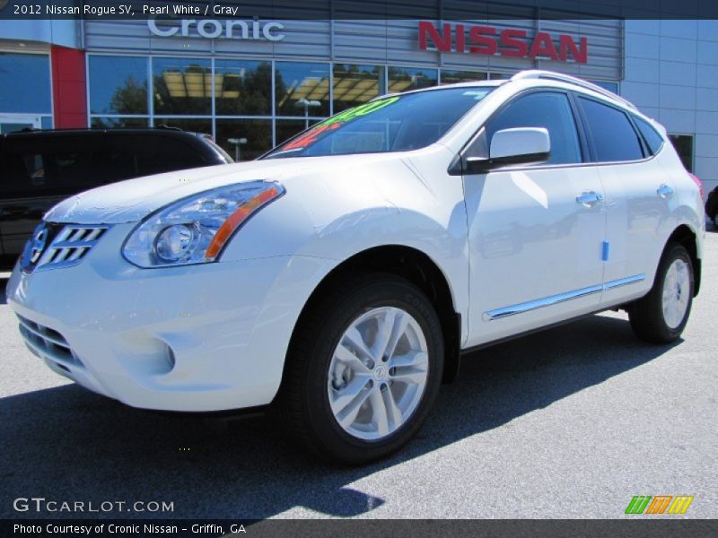 Pearl White / Gray 2012 Nissan Rogue SV