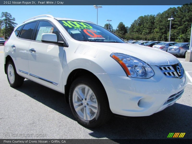 Pearl White / Gray 2012 Nissan Rogue SV