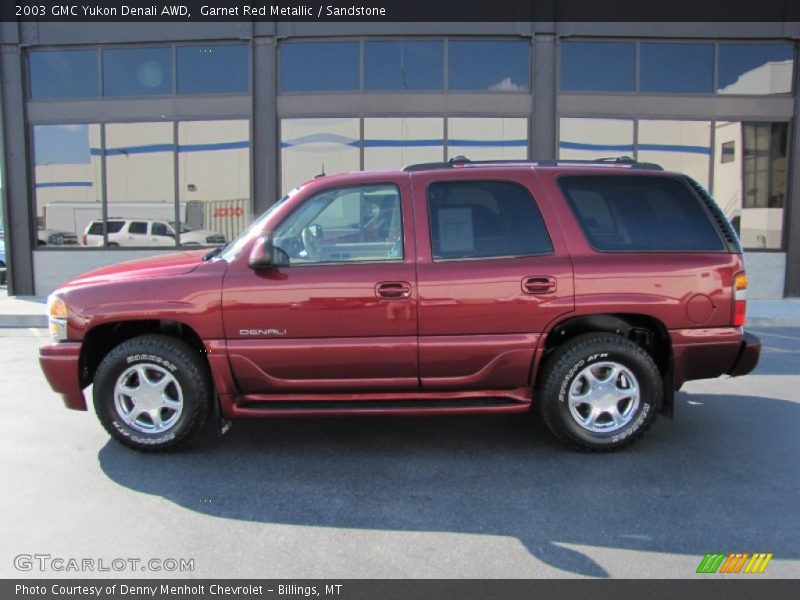 Garnet Red Metallic / Sandstone 2003 GMC Yukon Denali AWD