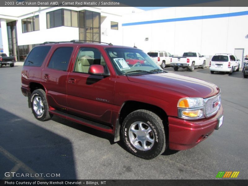 Garnet Red Metallic / Sandstone 2003 GMC Yukon Denali AWD