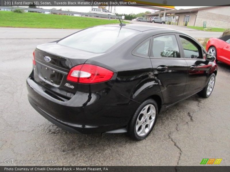 Tuxedo Black Metallic / Charcoal Black/Blue Cloth 2011 Ford Fiesta SEL Sedan