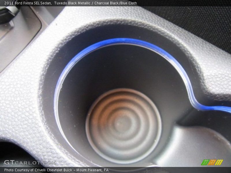 Tuxedo Black Metallic / Charcoal Black/Blue Cloth 2011 Ford Fiesta SEL Sedan