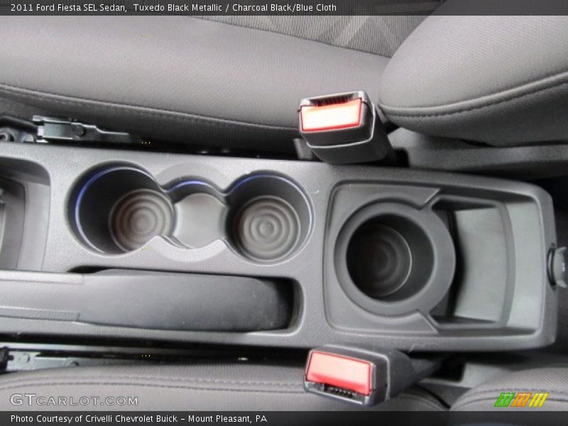 Tuxedo Black Metallic / Charcoal Black/Blue Cloth 2011 Ford Fiesta SEL Sedan