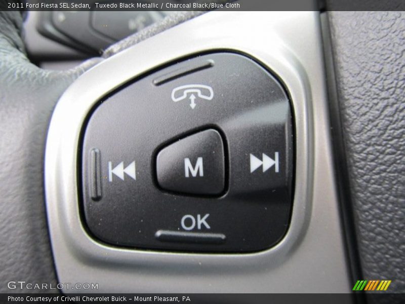 Tuxedo Black Metallic / Charcoal Black/Blue Cloth 2011 Ford Fiesta SEL Sedan