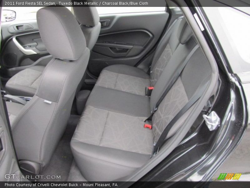 Tuxedo Black Metallic / Charcoal Black/Blue Cloth 2011 Ford Fiesta SEL Sedan