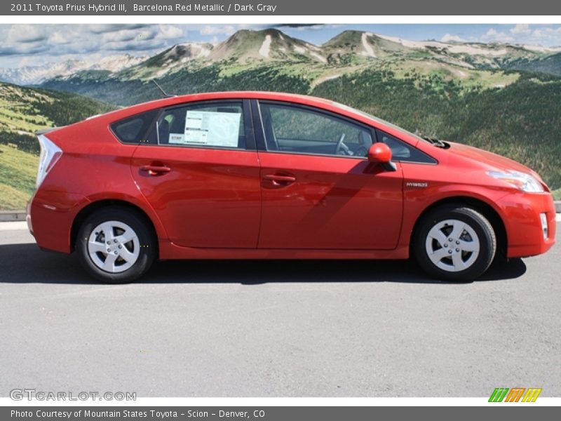 Barcelona Red Metallic / Dark Gray 2011 Toyota Prius Hybrid III