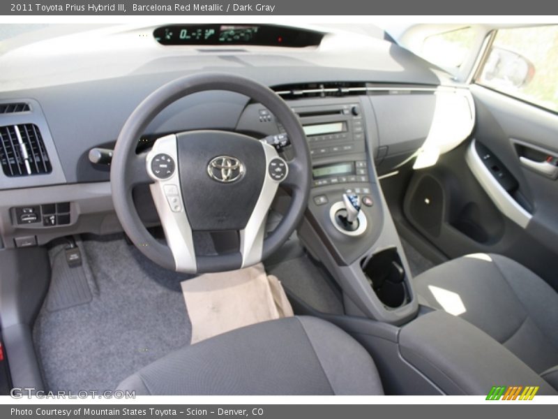 Barcelona Red Metallic / Dark Gray 2011 Toyota Prius Hybrid III