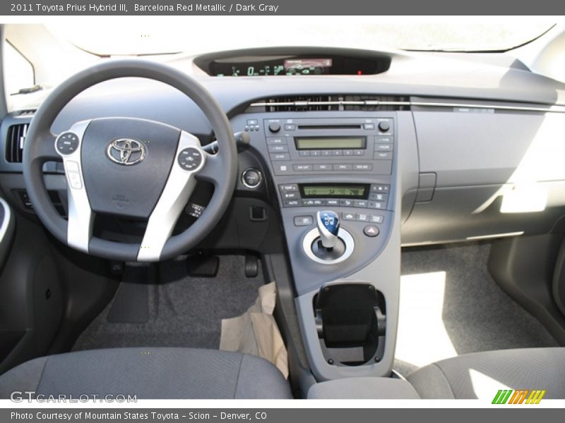 Barcelona Red Metallic / Dark Gray 2011 Toyota Prius Hybrid III