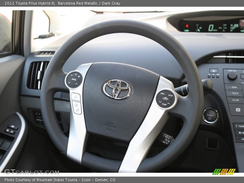 Barcelona Red Metallic / Dark Gray 2011 Toyota Prius Hybrid III