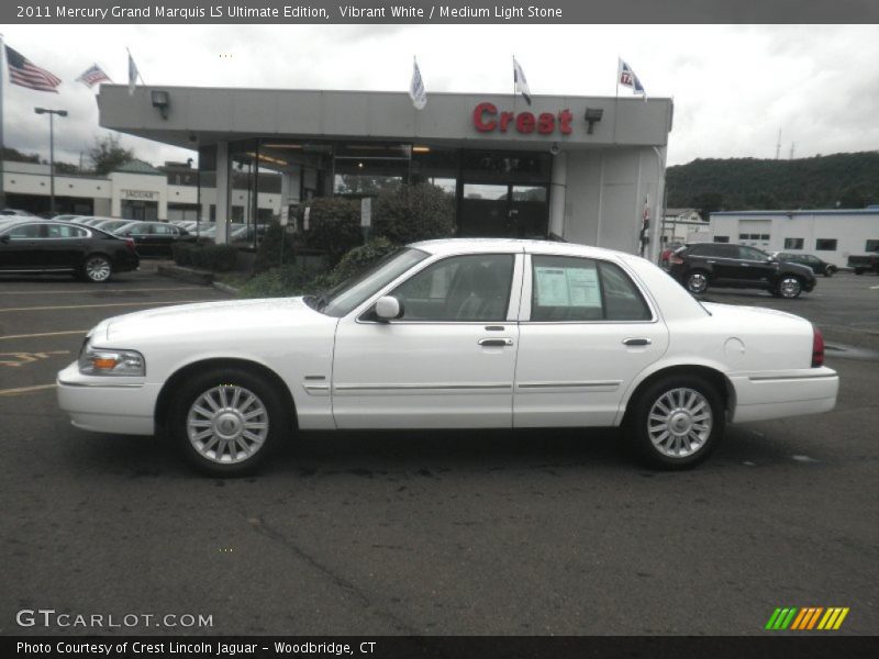 Vibrant White / Medium Light Stone 2011 Mercury Grand Marquis LS Ultimate Edition