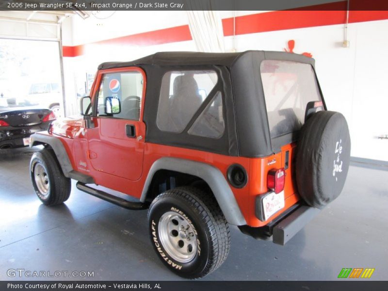 Impact Orange / Dark Slate Gray 2006 Jeep Wrangler SE 4x4