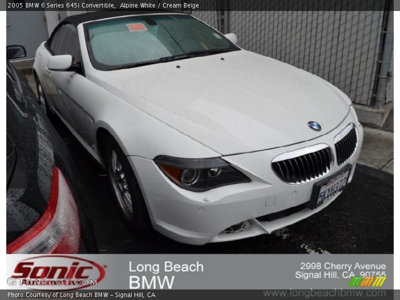 Alpine White / Cream Beige 2005 BMW 6 Series 645i Convertible