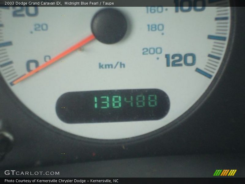 Midnight Blue Pearl / Taupe 2003 Dodge Grand Caravan EX
