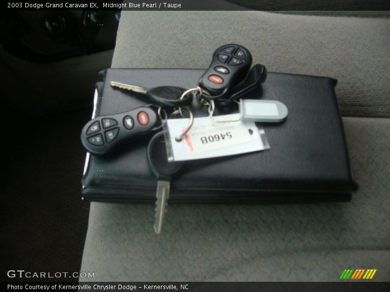 Midnight Blue Pearl / Taupe 2003 Dodge Grand Caravan EX