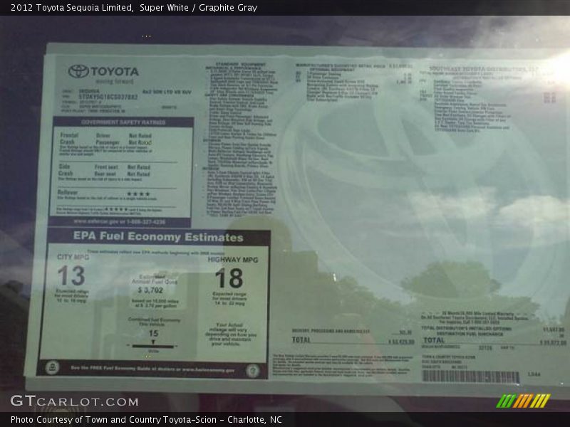 Super White / Graphite Gray 2012 Toyota Sequoia Limited