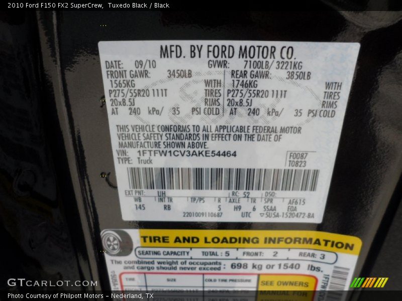 Tuxedo Black / Black 2010 Ford F150 FX2 SuperCrew