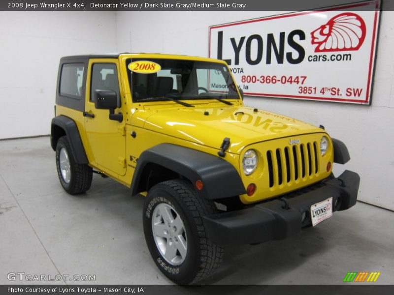 Detonator Yellow / Dark Slate Gray/Medium Slate Gray 2008 Jeep Wrangler X 4x4