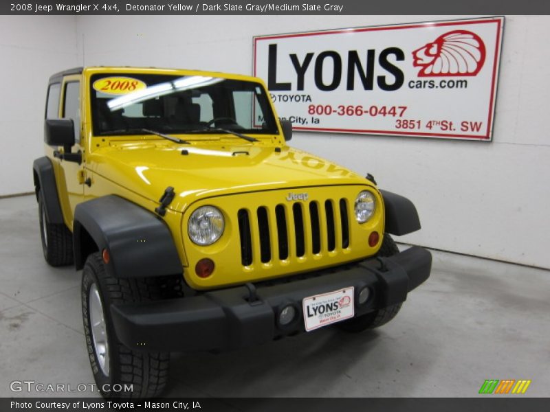 Detonator Yellow / Dark Slate Gray/Medium Slate Gray 2008 Jeep Wrangler X 4x4