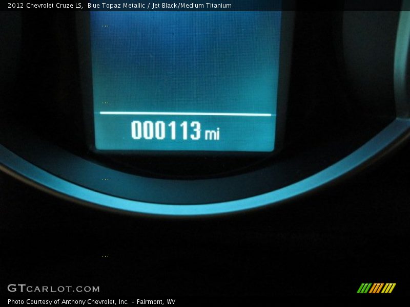 Blue Topaz Metallic / Jet Black/Medium Titanium 2012 Chevrolet Cruze LS