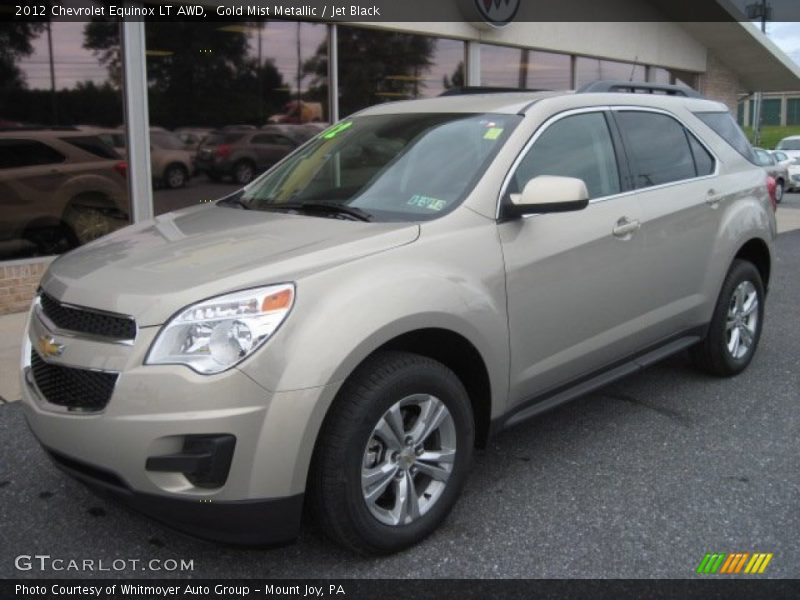 Gold Mist Metallic / Jet Black 2012 Chevrolet Equinox LT AWD