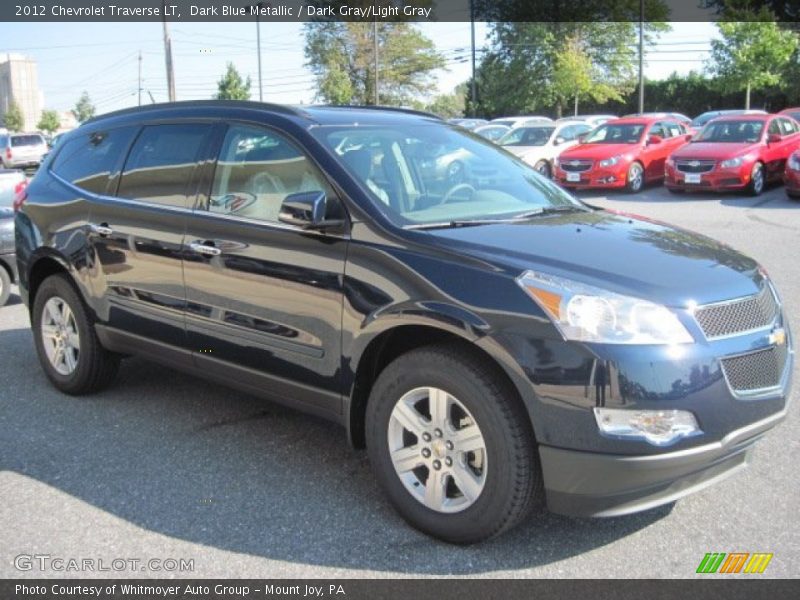 Dark Blue Metallic / Dark Gray/Light Gray 2012 Chevrolet Traverse LT