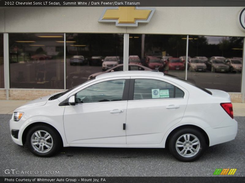 Summit White / Dark Pewter/Dark Titanium 2012 Chevrolet Sonic LT Sedan