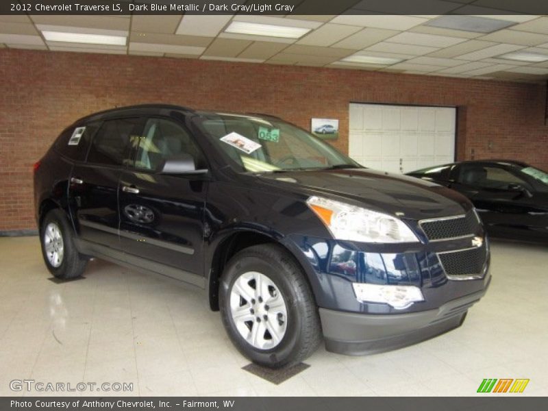Dark Blue Metallic / Dark Gray/Light Gray 2012 Chevrolet Traverse LS