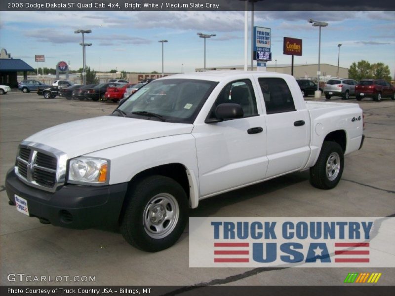 Bright White / Medium Slate Gray 2006 Dodge Dakota ST Quad Cab 4x4