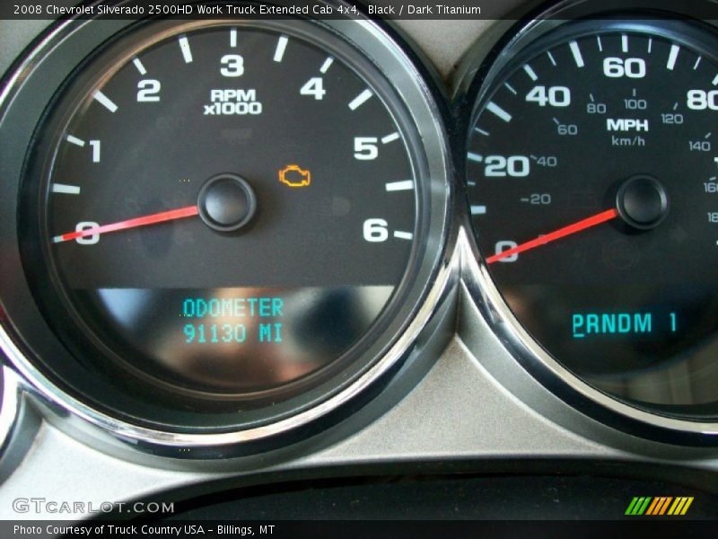 Black / Dark Titanium 2008 Chevrolet Silverado 2500HD Work Truck Extended Cab 4x4