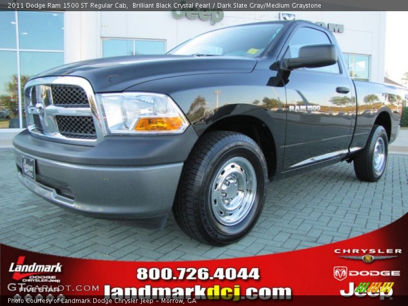 Brilliant Black Crystal Pearl / Dark Slate Gray/Medium Graystone 2011 Dodge Ram 1500 ST Regular Cab