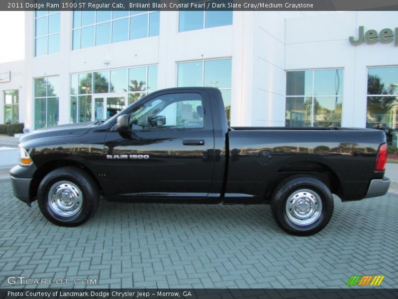 Brilliant Black Crystal Pearl / Dark Slate Gray/Medium Graystone 2011 Dodge Ram 1500 ST Regular Cab
