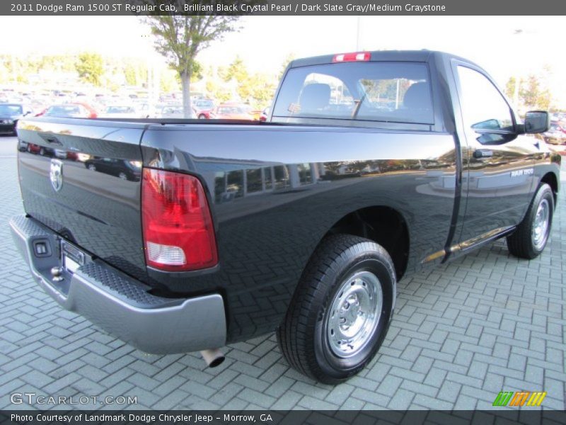 Brilliant Black Crystal Pearl / Dark Slate Gray/Medium Graystone 2011 Dodge Ram 1500 ST Regular Cab