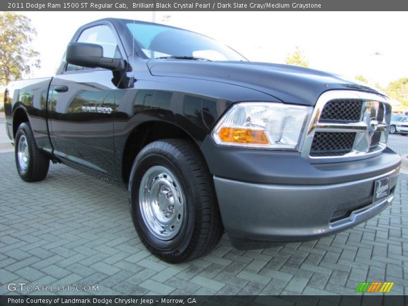 Brilliant Black Crystal Pearl / Dark Slate Gray/Medium Graystone 2011 Dodge Ram 1500 ST Regular Cab