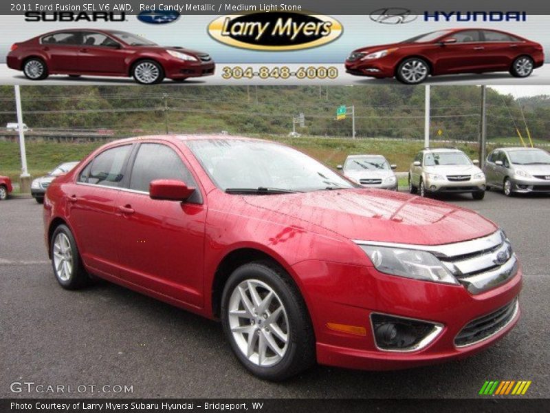 Red Candy Metallic / Medium Light Stone 2011 Ford Fusion SEL V6 AWD