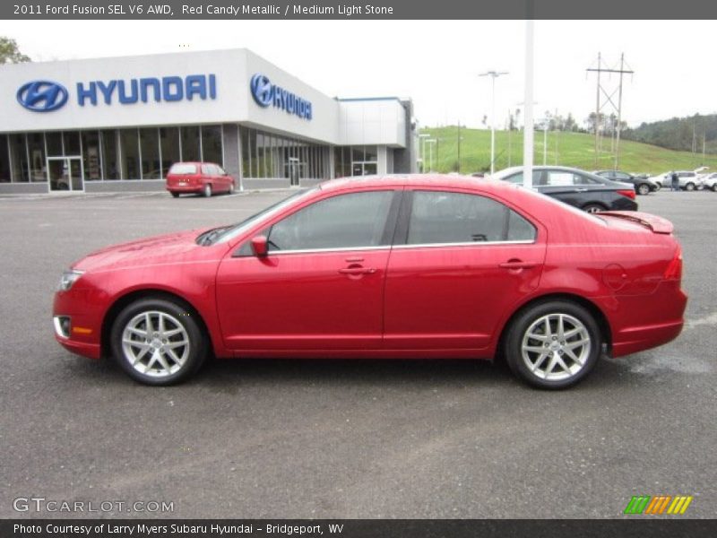 Red Candy Metallic / Medium Light Stone 2011 Ford Fusion SEL V6 AWD