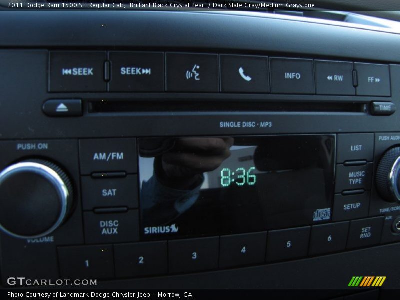 Brilliant Black Crystal Pearl / Dark Slate Gray/Medium Graystone 2011 Dodge Ram 1500 ST Regular Cab