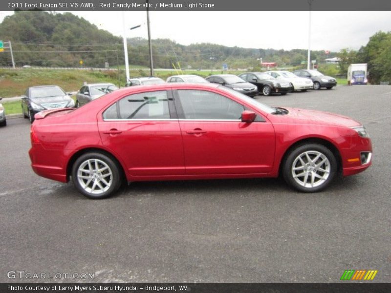 Red Candy Metallic / Medium Light Stone 2011 Ford Fusion SEL V6 AWD