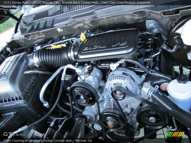 Brilliant Black Crystal Pearl / Dark Slate Gray/Medium Graystone 2011 Dodge Ram 1500 ST Regular Cab