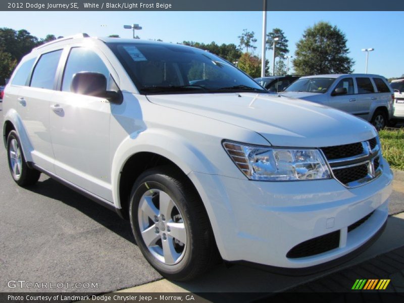 White / Black/Light Frost Beige 2012 Dodge Journey SE