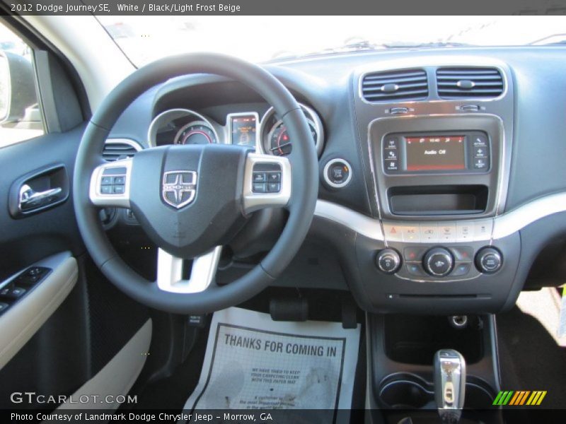 White / Black/Light Frost Beige 2012 Dodge Journey SE