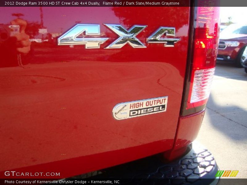 Flame Red / Dark Slate/Medium Graystone 2012 Dodge Ram 3500 HD ST Crew Cab 4x4 Dually